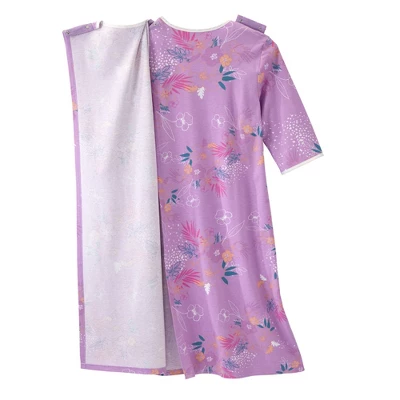 Silverts Adaptive Shoulder Snap Nightgown, Floral 2 Silverts Adaptive Shoulder Snap Nightgown, Floral - Image 2