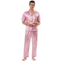 Lars Amadeus Men's Classic Satin Pajama Sets Short Sleeves Button Down Nightwear Sleepwears Loungewear Pjs -Cozy Nights Sales Store GUEST e9e329ee 0da9 42dc ba3d eb827cdf32e3