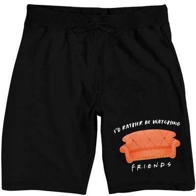 Friends TV I'd Rather Be Watching Friends Men's Black Sleep Pajama Shorts 8 Friends TV I'd Rather Be Watching Friends Men's Black Sleep Pajama Shorts - Image 8