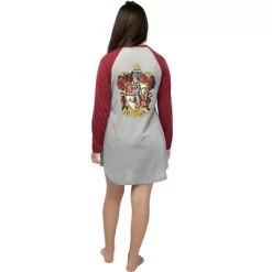Juniors Harry Potter Hogwarts Houses Pajama Nightgown Raglan Sleep Shirt -Cozy Nights Sales Store GUEST ead05450 dcbe 4219 90dd 7e6f2037859b
