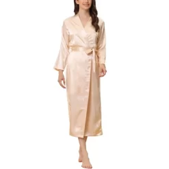 Cheibear Women's Satin Robe Lace Trim Long Sleeve Bridesmaid Gown Bathrobe 14 Cheibear Women's Satin Robe Lace Trim Long Sleeve Bridesmaid Gown Bathrobe -Cozy Nights Sales Store GUEST ead27d14 d48b 42c0 9b65 5112bb467fa6