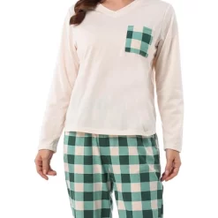 Cheibear Womens Sleepwear Plaid Long Sleeve Shirt And Pants Soft Loungewear Set 8 Cheibear Womens Sleepwear Plaid Long Sleeve Shirt And Pants Soft Loungewear Set -Cozy Nights Sales Store GUEST eb2f4b6c d871 407f 80e4 80a08ec771dd