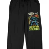 Marvel Comics Presents Dr. Strange With Logo Men's Black Sleep Pajama Pants