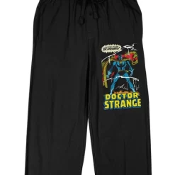 Marvel Comics Presents Dr. Strange With Logo Men's Black Sleep Pajama Pants