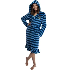 Harry Potter Juniors' Striped Ruffle Hooded Plush Fleece Robe -Cozy Nights Sales Store GUEST ec1d243b 464e 4cfd b02d 87b79706d1ac