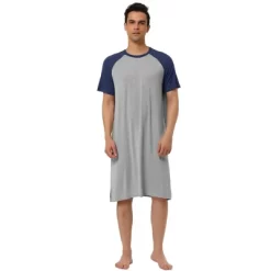 Lars Amadeus Men's Comfy Lounge Soft Pajamas Loose Short Sleeves Sleep Nightgown Nightwear -Cozy Nights Sales Store GUEST ec7c0e1d 43be 43a4 be85 d2cd57d932b4