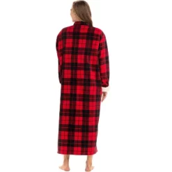 Women's Zip Up Fleece Robe, Soft Warm Plush Oversized Zipper Bathrobe
