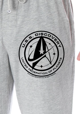 Star Trek Men's U.S.S Discovery United Federation Of Planets Pajama Pants Heather Grey 2 Star Trek Men's U.S.S Discovery United Federation Of Planets Pajama Pants Heather Grey - Image 2