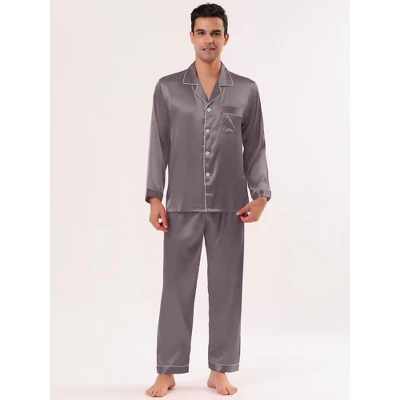 Lars Amadeus Men's Satin Pajama Sets Long Sleeve Loungewear Sleepwear V Neck Button Down Pjs Set 1 Lars Amadeus Men's Satin Pajama Sets Long Sleeve Loungewear Sleepwear V Neck Button Down Pjs Set