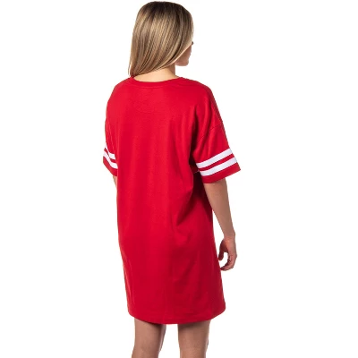 Winnie-the-Pooh Women's Go Team Shirt Pajama Dorm Sleep Shirt Nightgown Red 4 Winnie-the-Pooh Women's Go Team Shirt Pajama Dorm Sleep Shirt Nightgown Red - Image 4