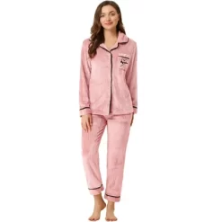 Allegra K Women's Flannel Button Down Lounge Winter Long Sleeves Pajama Sets -Cozy Nights Sales Store GUEST ef35d53c d955 4a28 906a 32fd2172f437