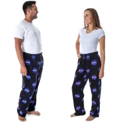 NASA Women's Meatball Logo Allover Print Ultra-Soft Fleece Pajama Pants Black -Cozy Nights Sales Store GUEST ef3ee982 e317 42b1 bbfd 9f83d388bf3c