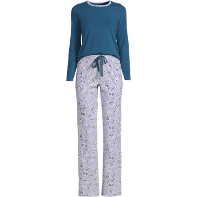 Lands' End Women's Tall Knit Pajama Set Long Sleeve T-Shirt And Pants 9 Lands' End Women's Tall Knit Pajama Set Long Sleeve T-Shirt And Pants - Image 9