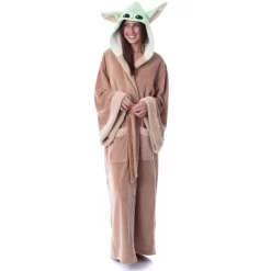 Star Wars The Mandalorian Grogu Baby Yoda Costume Adult Robe Hooded Bathrobe Brown -Cozy Nights Sales Store GUEST f15a485f fc99 41e0 905f 321d6ff73189