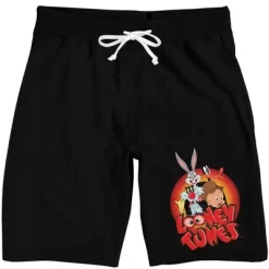 Looney Tunes Classic Characters Men's Black Drawstring Sleep Pajama Shorts -Cozy Nights Sales Store GUEST f1a3c771 7d51 43c5 89a6 59e6eeb32b7c