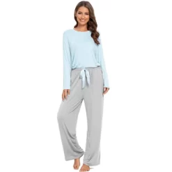Cheibear Womens Pajama Set Soft Modal Contrast Color Long Sleeve Shirt And Pants Sleepwear 2pcs -Cozy Nights Sales Store GUEST f1c00f65 8b2c 4ded 8762 a77d6a88463c