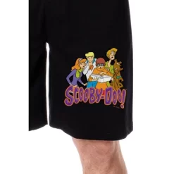 Scooby-Doo Mens' Daphne Velma Scooby Shaggy Fred Sleep Pajama Shorts Black