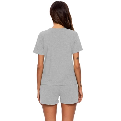 Cheibear Womens Sleepwear Crew Neck Nightwear With Shorts Loungewear Pajama Set 3 Cheibear Womens Sleepwear Crew Neck Nightwear With Shorts Loungewear Pajama Set - Image 3