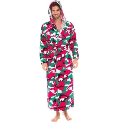 Men's Hooded Flannel Robe, Soft Cotton