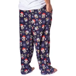 Disney Mickey Mouse Men's Santa Characters Minky Plush Fleece Pajama Pants