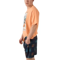Naruto Classic Naruto Uzumaki Men's Crew Neck Short Sleeve Tee & Lounge Shorts Combo Set