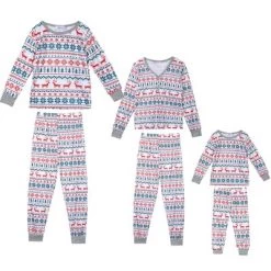 Cheibear Christmas Sleepwear Long Sleeve Tee With Pants Loungewear Family Pajama Sets -Cozy Nights Sales Store GUEST f484540f ed05 4c2e ad57 600ee1c4480e