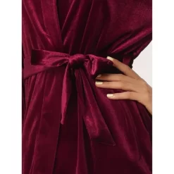 Cheibear Womens Wedding Party Velvet Thin Gown Bridesmaid Bridal Robes -Cozy Nights Sales Store GUEST f501a41a 2b16 4cd1 a5b5 6234fd577387