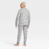 Men's Striped 100% Cotton Matching Pajama Set - Gray