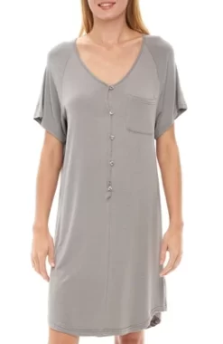 Womens Soft Knit Short Sleeve Nightgown, Button Down Night Shirt Pajamas -Cozy Nights Sales Store GUEST f60b3b14 c606 44fc 900b 974b83c13ce8