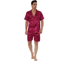 Lars Amadeus Men's Satin Pajama Set Summer Short Sleeve Night Wear Sleepwears Sleep Lounge Sets -Cozy Nights Sales Store GUEST f6442d02 1b0e 4f7f 8740 daa84f6bdfe6