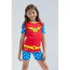 DC Comics Justice League Wonder Woman Girls Pajama Shirt And Shorts Sleep Set Toddler