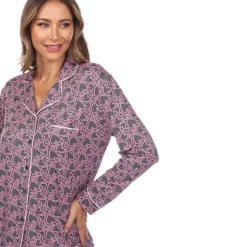 Women's Long Sleeve Heart Print Pajama Set - White Mark -Cozy Nights Sales Store GUEST f718d15d 5a2c 488f 934e dd2a9e3a4932
