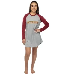Juniors Harry Potter Hogwarts Houses Pajama Nightgown Raglan Sleep Shirt -Cozy Nights Sales Store GUEST f7f01a00 4283 4322 a161 a836b0a8ba36