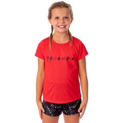 Friends TV Show Girls' TV Series Logo 3 Piece Pajama Shortie Lounge Set 2 Friends TV Show Girls' TV Series Logo 3 Piece Pajama Shortie Lounge Set - Image 2