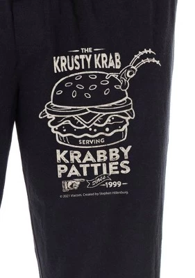 Nickelodeon Men's SpongeBob SquarePants The Krusty Krab Pajama Pants Black 2 Nickelodeon Men's SpongeBob SquarePants The Krusty Krab Pajama Pants Black - Image 2