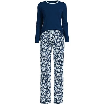 Lands' End Women's Tall Knit Pajama Set Long Sleeve T-Shirt And Pants 7 Lands' End Women's Tall Knit Pajama Set Long Sleeve T-Shirt And Pants - Image 7