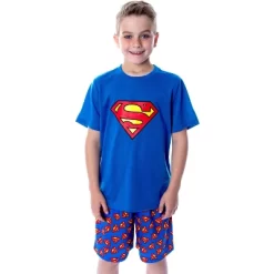 DC Comics Big Boys' Superman Logo Short Sleeve Pajama Short Set Blue -Cozy Nights Sales Store GUEST faf75fbc 0119 4982 bb6e 33ab984f033d