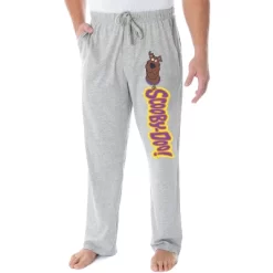 Scooby Doo Men's Scooby Head Cartoon Script Logo Sleep Lounge Pajama Pants Heather Grey -Cozy Nights Sales Store GUEST fb5820de e652 45c6 b738 3b6d72ce340c