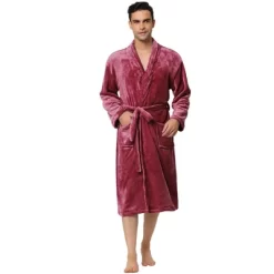 Lars Amadeus Men's Plush Shawl Collar Robe Long Sleeves Spa Bathrobe -Cozy Nights Sales Store GUEST fb6eb78a dfcc 4213 b5fe c6739e636fe4