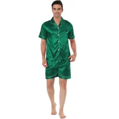 Lars Amadeus Men's Short Sleeve Top And Pants Summer Satin Pajama Sets -Cozy Nights Sales Store GUEST fb778579 f497 4317 bd2b c329d00b8c86