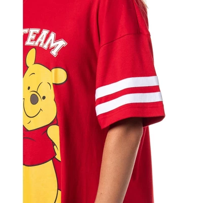 Winnie-the-Pooh Women's Go Team Shirt Pajama Dorm Sleep Shirt Nightgown Red 3 Winnie-the-Pooh Women's Go Team Shirt Pajama Dorm Sleep Shirt Nightgown Red - Image 3