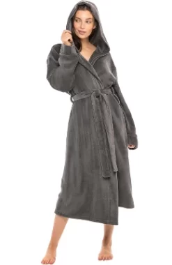 Women's Soft Fleece Robe With Hood, Warm Lightweight Bathrobe -Cozy Nights Sales Store GUEST fbd86595 90a9 418e 871d 75638bedaf26