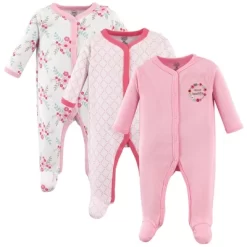 Luvable Friends Baby Girl Cotton Snap Sleep And Play 3pk, Pink Floral -Cozy Nights Sales Store GUEST fbfe6355 25f6 47d2 a101 539fc959e083