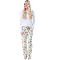 Star Wars Womens' The Mandalorian The Child Tropical Sleep Pajama Pants White