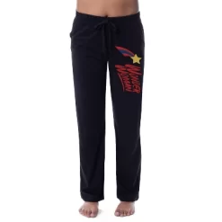 DC Womens' Wonder Woman Classic Star Stripe Logo Sleep Pajama Pants Black -Cozy Nights Sales Store GUEST fd2cfde1 ffe0 4553 8244 e19bcb019688