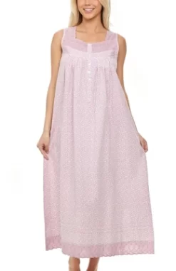 Women's Cotton Victorian Nightgown, Sybil Sleeveless Lace Trimmed Button Up Long Vintage Night Dress Gown -Cozy Nights Sales Store GUEST fd713cf1 b66e 4e62 9aed 81a2e8f96060