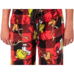 Dr. Seuss Women's The Grinch And Max Buffalo Plaid Fleece Pajama Pants -Cozy Nights Sales Store GUEST fdf3f30b f221 4186 af32 7e0f8651d265