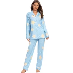 Cheibear Womens Sleepwear Lounge Cute Print Nightwear With Pants Long Sleeve Pajama Set -Cozy Nights Sales Store GUEST fe225905 1628 4ed0 9012 8e125143e5d4
