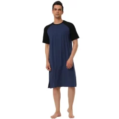 Lars Amadeus Men's Comfy Lounge Soft Pajamas Loose Short Sleeves Sleep Nightgown Nightwear -Cozy Nights Sales Store GUEST ff404f4e 6b8e 4793 85d3 5c268c14d7ff